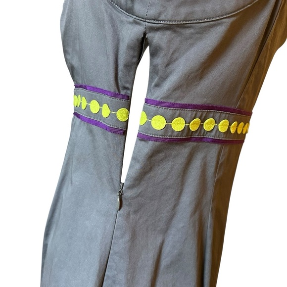 Boden | Women's Gray & Purple Ribbon Detail Pinafore Apron Shift Dress Size 6 - Picture 6 of 12